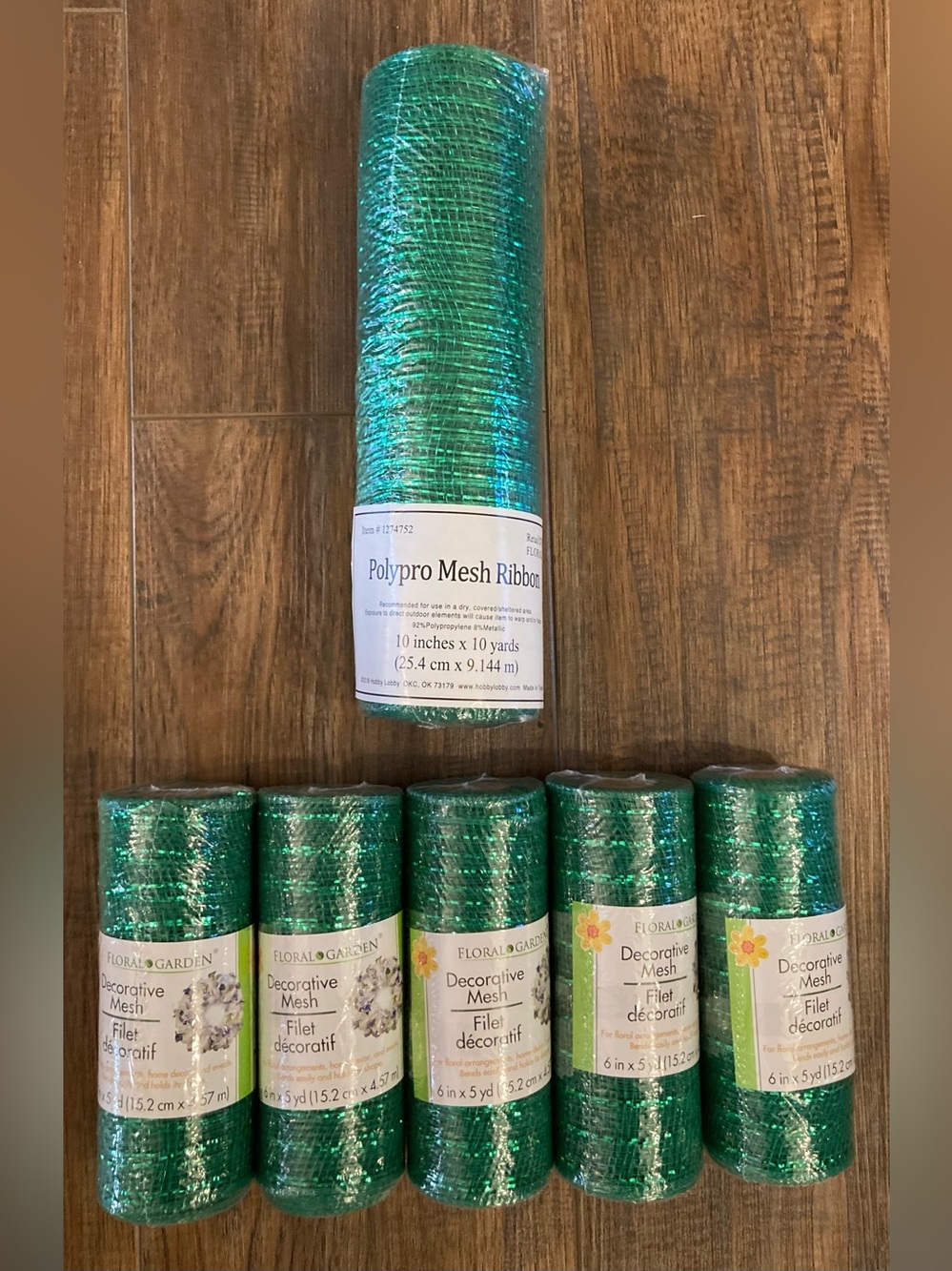 Lot of 6 Crafter’s Polypro Decorative Mesh
